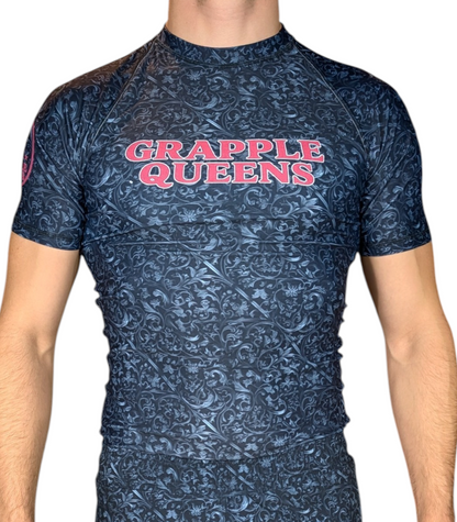 Black Grapple Queens Men's Rashguard
