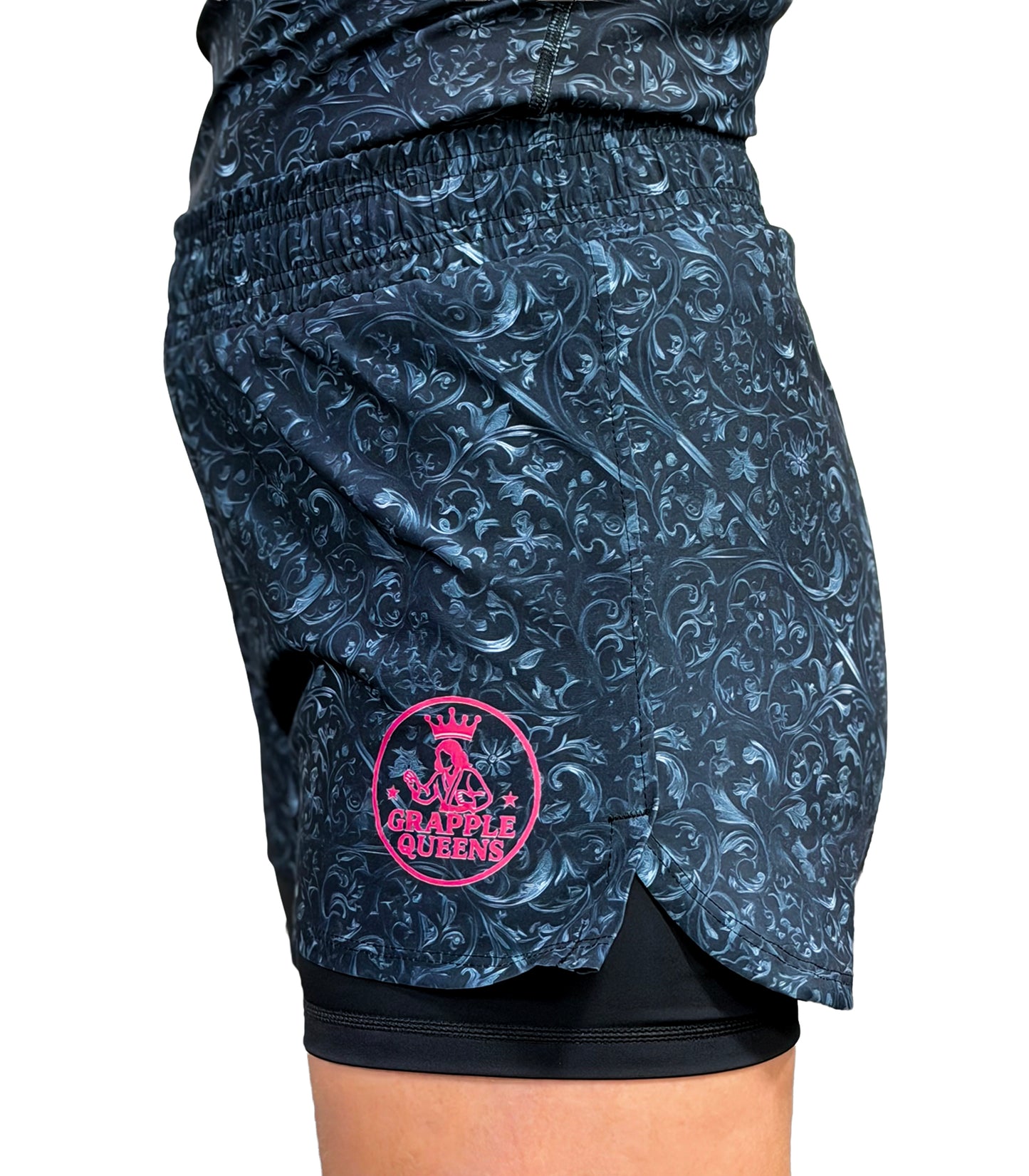 "Black Grapple Queens" Fight Shorts