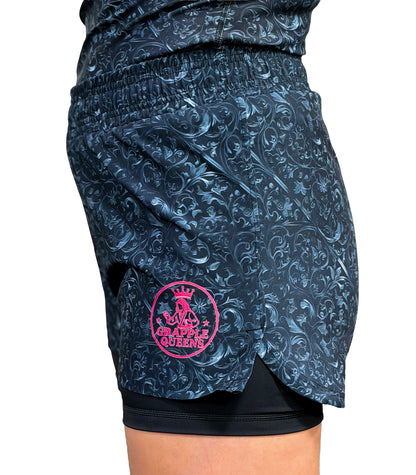 "Black Grapple Queens" Fight Shorts