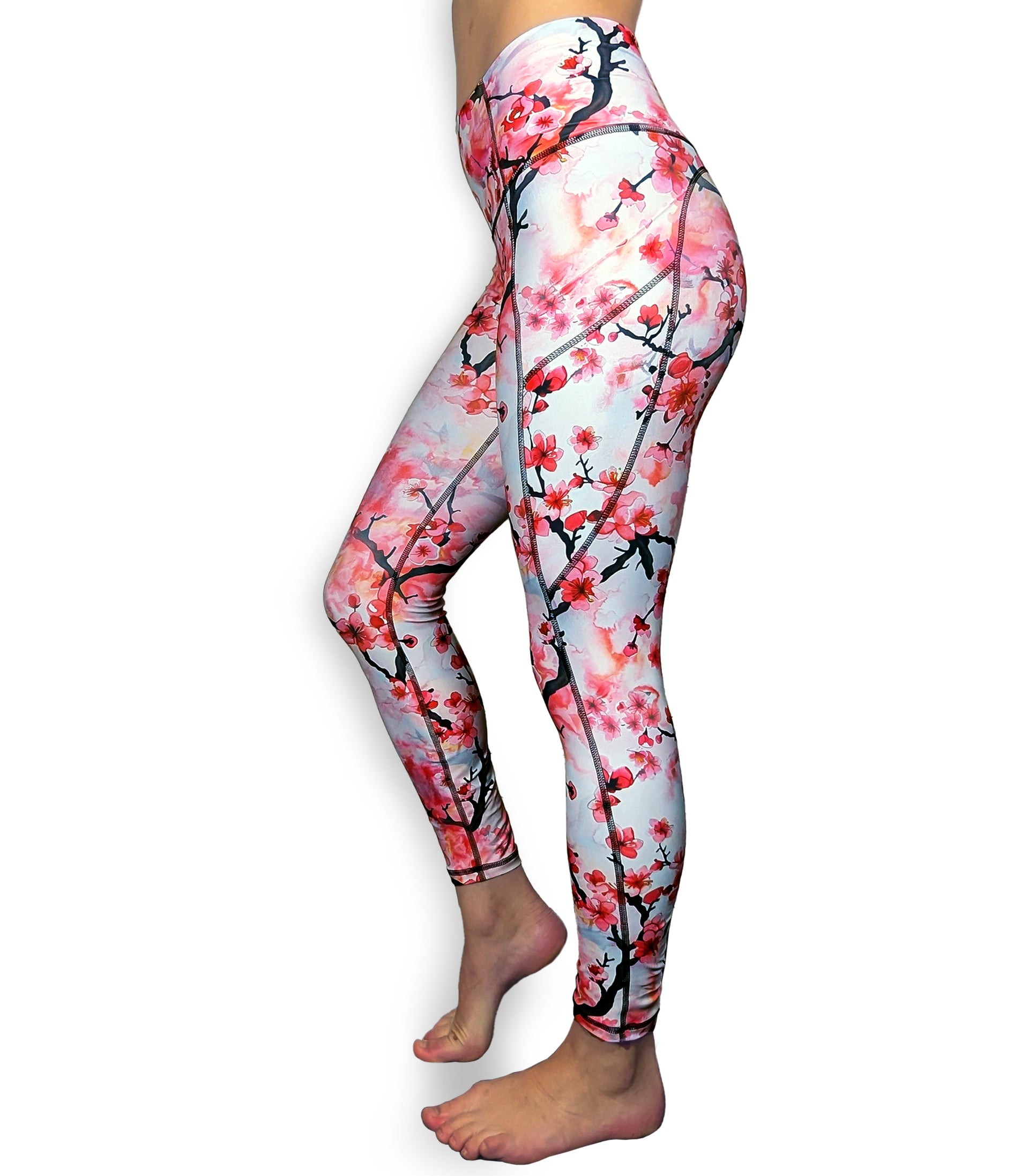 recycled leggings cherry print leggings